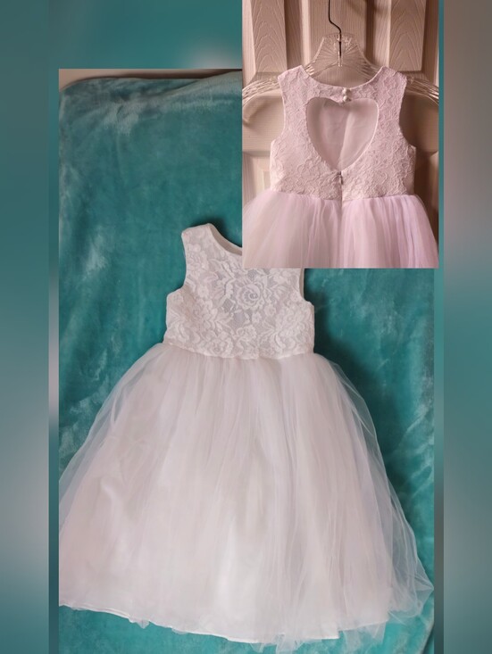Other - Unbranded Girl's White Lace & Tulle Flower Girl/Communion/Forma Dress - Size 4